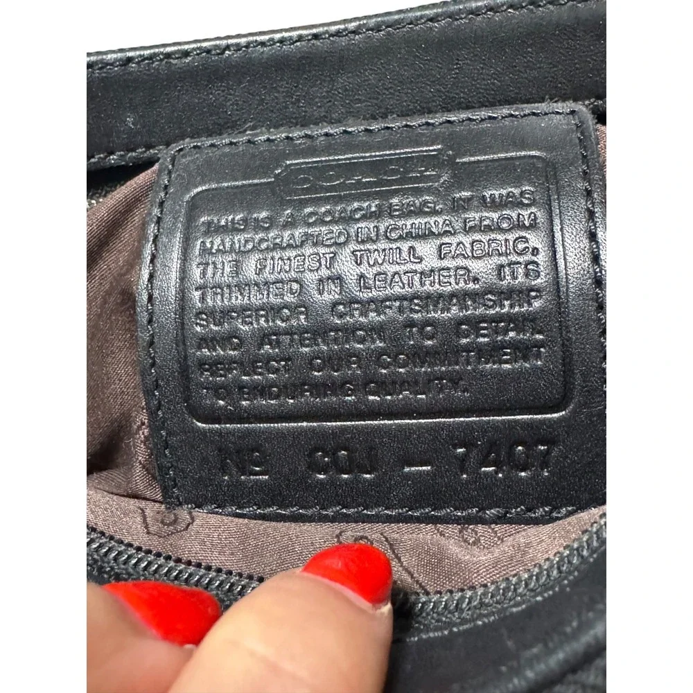 Coach Y2K VTG Mercer Demi 7407 black nylon mini shoulder bag clutch purse